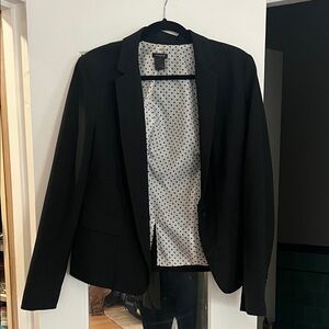 Ann Taylor Black Blazer with Polka Dot Lining
